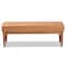 Baxton Studio Daymond Mid-Century Modern Tan Faux Leather and Walnut Brown Finished Wood Dining Bench 186-11354-Zoro - alternate 2